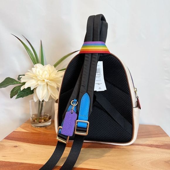 NWT Coach Mini‎ Court Backpack With Rainbow Coach main image 4